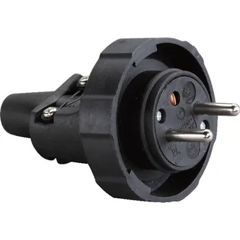 Elektrická zásuvka STREND PRO Vidlice do zásuvky Strend Pro, na prodlužovací kabel, 230V, IP65, 16A, guma, černá