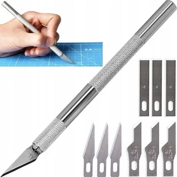 Pracovní nůž NŮŽ SKALPEL PRECIZNÍ OSTRÝ SERVISNÍ KOVOVÝ NOŽÍK ČEPEL