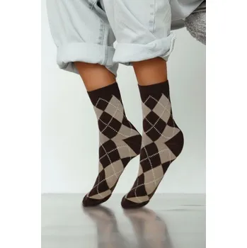 Dívčí tričko Vintage dětské ponožky ve tvaru kosočtverce 1184.060 kaštanové 32-34