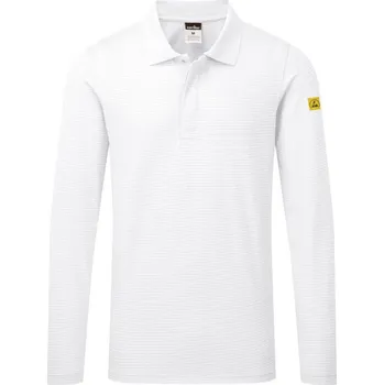 Pánské tričko PORTWEST Polokošile AS23 Anti-Static ESD Polo, krátký rukáv POR-AS23WHRXS Bílá XS