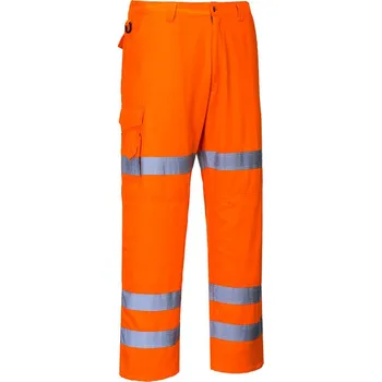 Pánské kalhoty PORTWEST Kalhoty RT49 Hi-Vis Three Band Combat, do pasu, reflexní POR-RT49ORRXL XL Oranžová