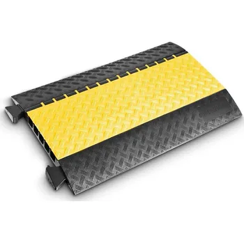 kabelová chránička Černo-žlutý plastový kabelový most s transparentním víkem DEFENDER MIDI 5 LUX - 87 x 53,8 x 5,5 cm