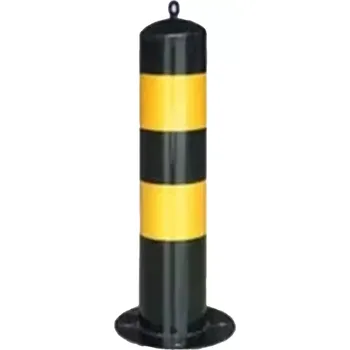 Plotový sloupek Černo-žlutý ocelový sloupek - 11,4 x 50 cm