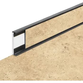 soklová lišta PVC vinylová soklová podlahová lišta Fortelock Business Tornes saturn C011 graphite - 200 x 5,8 x 1,2 cm
