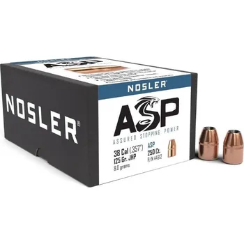 Příslušenství pro sportovní střelbu Střely Nosler ASP JHP .38 Cal., dia .357 125g (250 ks)