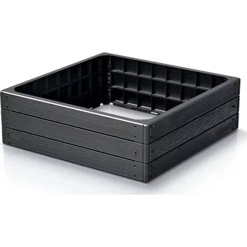 Vyvýšený záhon Černý vyvýšený stohovatelný záhon GH14 - 75,6 x 75,6 x 25 cm