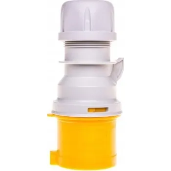 vypínač a zásuvka Přenosná zásuvka 32A 3P 110V žlutá IP44 SHARK 023