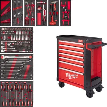 MILWAUKEE Dílenský ocelový vozík TOOLGUARD Standard, 30"/78cm, 206ks