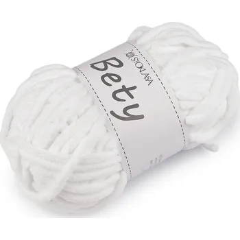 Příze Pletací žinylková příze Bety 100 g, střední, 1 (04) bílá