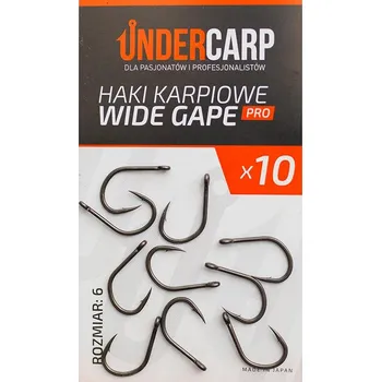 Kaprové háčky UnderCarp Wide Gape Pro černé, velikost 6