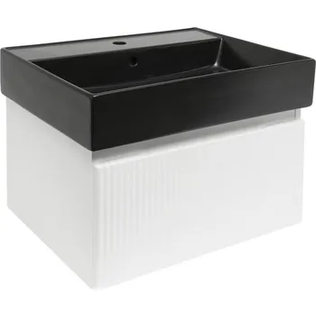 Nábytek SAT Koupelnová skříňka s umyvadlem SAT Evolution 58x30x44,8 cm bílá mat SATEVO60WMU2B SATEVO60WMU2B