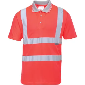PORTWEST Polokošile S477 Hi-Vis, krátké rukávy, reflexní POR-S477RERXXXL 3XL Červená
