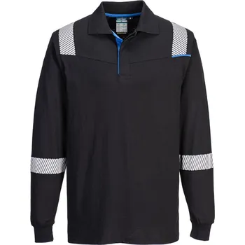 Pánské tričko PORTWEST Polokošile WX3 FR711, proti plameni, dlouhý rukáv POR-FR711BKRXXXL 3XL Černá