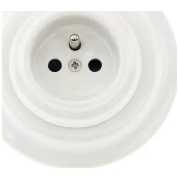 Elektrická zásuvka Porcelánová zásuvka Bohemia-Design K1-R52AF 250 V/16 A bílá