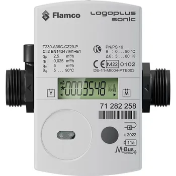 Flamco Měřič tepla ultrazvukový LogoplusSonic s bezdrátovým odečtem wM-Bus (OMS) 3/4", 1,5 m³/h, 110 mm, RL/VL, M1289933.2007