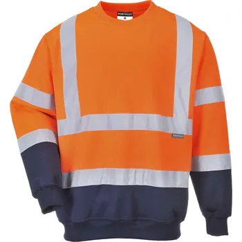 pracovní mikina PORTWEST Mikina HiVis dvoubarevná B306, reflexní POR-B306ONR4XL 4XL Oranžová/navy