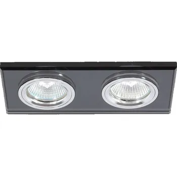 Dvojité stropní svítidlo, černé sklo, obdélníkové, SS-21