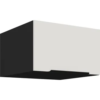 Kuchyňská skříňka Horní hluboká skříňka s výklopnými dvířky LUNARA - šířka 60 cm, bílá / černá