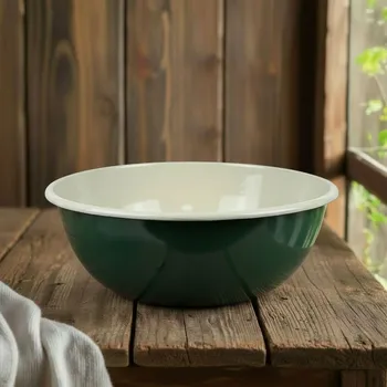 Smaltem potažená mísa OLKUSKIE WYROBY EMALIOWANE 6,5 l OWE Green