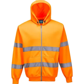 pracovní mikina PORTWEST Mikina Hi-Vis se zipem a kapucí B305, reflexní POR-B305ORRXL XL Oranžová