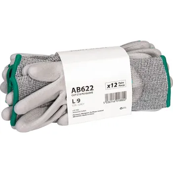 Pracovní rukavice PORTWEST Rukavice C13 PU Essential AB622, proti pořezové POR-AB622G7RXL XL Šedá