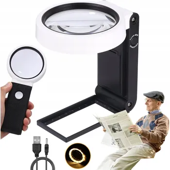 Lupa LED LUPA SKLO ZVĚTŠOVACÍ PRO ČTENÍ 10x ZVĚTŠENÍ S PODSVÍCENÍM