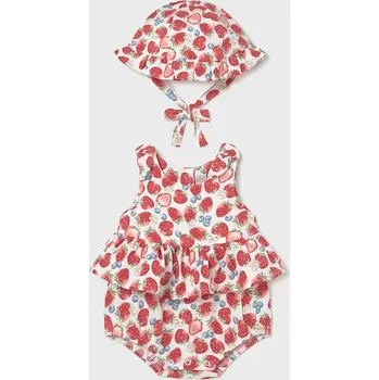 Dětský overal a klobouk Mayoral Newborn 1632.2G.Newborn.PPY2 červená 33X, vel. 80