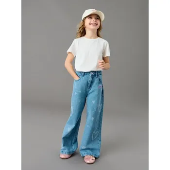 Dívčí džíny Sinsay - Džíny s širokými nohavicemi - modrá - 517DP-50J - 517DP-50J-116