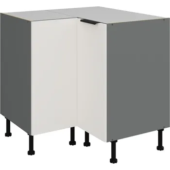 Kuchyňská skříňka Dolní rohová skříňka LUNARA - 90x90 cm, bílá / antracit