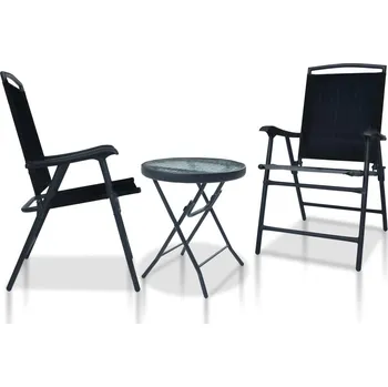 Zahradní sestava 3dílný bistro set černý ocel - 8720286001653