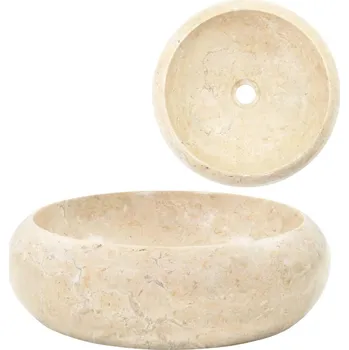 Umyvadlo 40 x 12 cm mramor krémové - 8718475724902