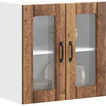 Kuchyňská skříňka Kuchyňská nástěnná skříňka se skleněnými dvířky "Lucca" staré dřevo, umělé dřevo - 8721158422613