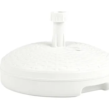 Slunečník Stojan na slunečník plněný vodou/pískem 20 l bílý plast ratan - 8719883859538