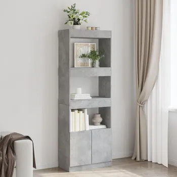 Příborník do zásuvky Skříň highboard betonově šedá 63 x 33 x 180 cm kompozitní dřevo - 8721158405586