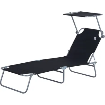 Zahradní lehátko Zahradní skládací lehátko | černé