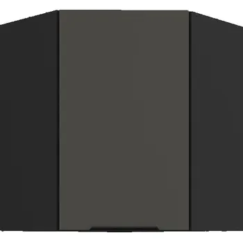 Kuchyňská skříňka Horní rohová skříňka LUNARA 1 - 60x60 cm, grafit / černá