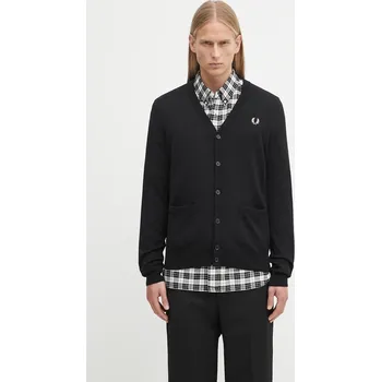 Dámský svetr Kardigan s vlnou Fred Perry Classic Cardigan, M, černá, 99X