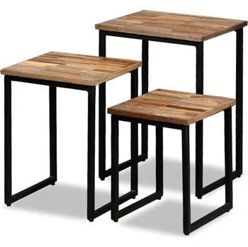 Konferenční stolek 3dílná sada stohovatelných stolků masivní recyklované dřevo - 8718475577454