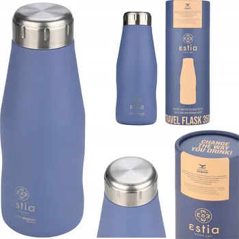 Termoska Termoska láhev na kávu, čaj 350 ml nepropustná modrá 12/24h