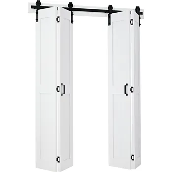 Interiérové dveře Vevor Dvoukřídlé skládací posuvné dveře mdf 1219×2134 mm, bílé