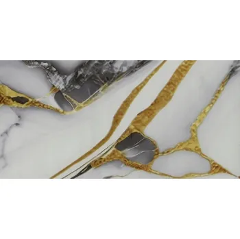 Fototapeta Samolepicí PVC tapeta role 280 x 60 cm, světle černo-žlutý mramor