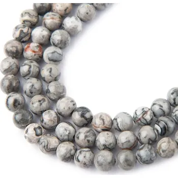 Dětské navlékací korálky Korálky z minerálu Jaspis Picasso šedý 6 mm