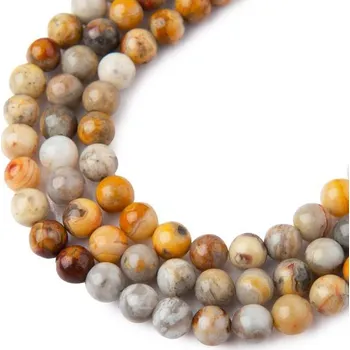 Dětské navlékací korálky Korálky z minerálu Krajkový achát 6 mm