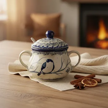 Cukřenka Keramická cukřenka Ceramika Artystyczna Bolesławiec 200 ml - dek. U4830