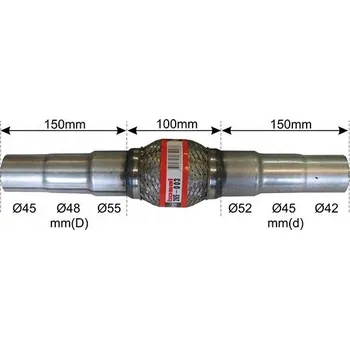 Zadní díl výfuku Klokkerholm 265-003 Flexibilní trubka, výfukový systém