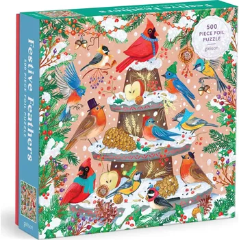 Puzzle Metalické čtvercové puzzle Sváteční ptactvo 500 dílků GALISON