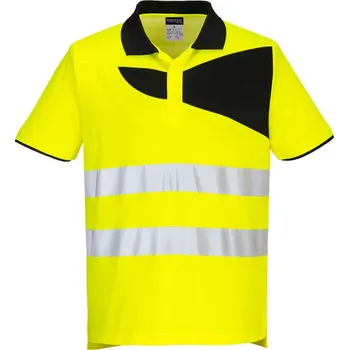 Pánská móda PORTWEST Polokošile PW212 Hi-Vis S/S, krátký rukáv, reflexní POR-PW212YBRS S Žlutá/černá