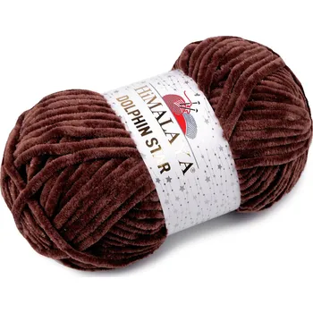 Příze Pletací žinylková příze s lurexovým vláknem Dolphin Star 100 g, střední, 14 (92166) hnědá