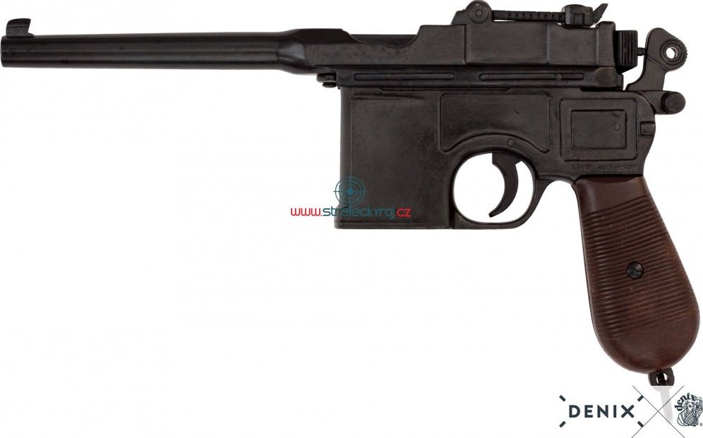 Replika pistole Mauser C96, dark wood, Německo 1896