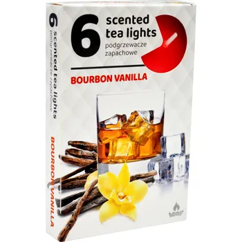 Svíčka Parafínové čajové svíčky Bourbon Vanilla Admit 6 ks